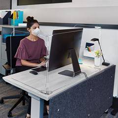 3 Panel Office Desktop Safety Barrier