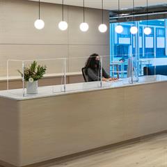 4 Panel Interlocking Counter Barrier Partition With Two Openings