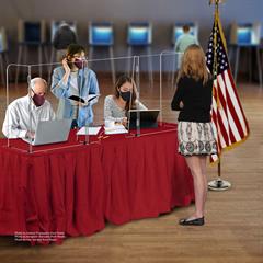 3 Panel Interlocking Folding Barrier Partition with 1 Opening