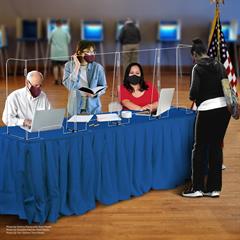 4 Panel Interlocking Table Partition with 4 Openings