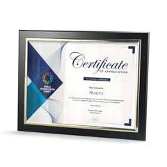 Certificate Frame with Metallized Accent, Black
