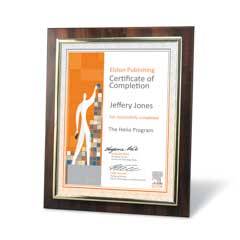 Certificate Frame with Metallized Accent, Walnut Brown