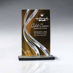 Sweeping Ribbon Award - Medium, Gold