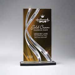 Sweeping Ribbon Award - Large, Gold