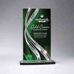 Sweeping Ribbon Award - Large, Green