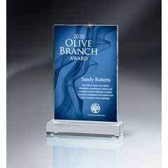 Large Rectangle Vapor Mist Award, Cobalt Blue