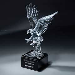 Ultra-Light Lucite Sculpted Eagle on Marble Base (ships unattached from base)