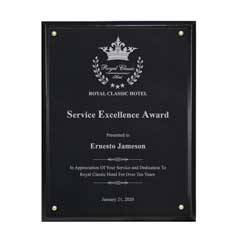 Classic Leatherette on Black Plaque - Small