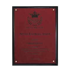 Classic Leatherette on Black Plaque - Small, Rose Red