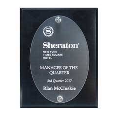 Frosted Acrylic Oval Cutout on Black Plaque