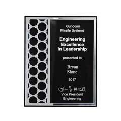 Acrylic Plaque with Mirror Cutout Hex Pattern, Black