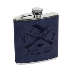 Leatherette Flask, Blue