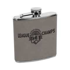 Leatherette Flask, Grey