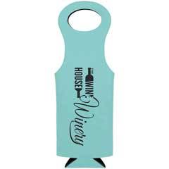 Leatherette Wine Bag, Teal