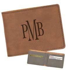 Leatherette Slim-Line Wallet, Dark Brown