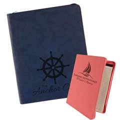 Zipper Leatherette Portfolio, Blue