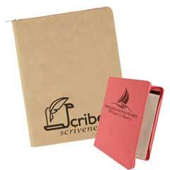 Zipper Leatherette Portfolio, Light Brown