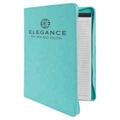 Zipper Leatherette Portfolio, Teal