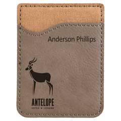 Leatherette Phone Wallet, Gray