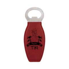 Leatherette Bottle Opener, Red Rose