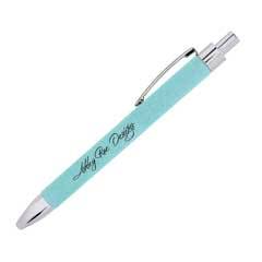 Leatherette Pen, Teal