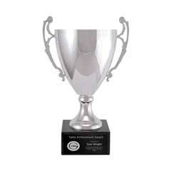 Metal Trophy Cup - Large, Silver