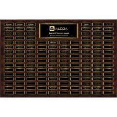 Dark Walnut Finish 144-Plate Scroll Border Plaque with Easy Perpetual Plate Release Program