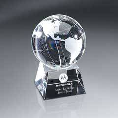 Optic Crystal Globe on Base - Medium