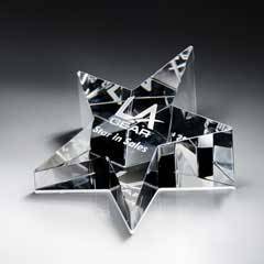Optic Crystal Star Paperweight
