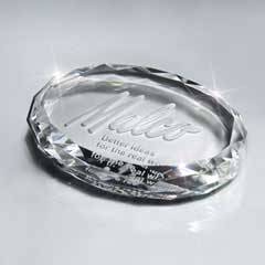 Optic Crystal Oval Paperweight
