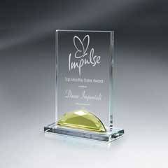 Optic Crystal Gemstone Award - Small, Gold