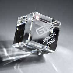 Optic Clear Crystal Cube - Small