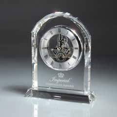 Optic Crystal Desk Clock, Silver