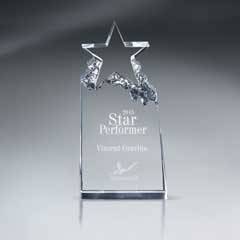 Optic Crystal Star on Mountain - Large
