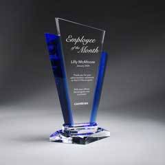 Optic Crystal Palace Award - Large, Blue